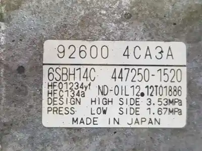 Автозапчастина б/у КОМПРЕСОР КОНДИЦИОНЕРА для NISSAN XTRAIL  Посилання на OEM IAM 926004CA3A  926004CA3A