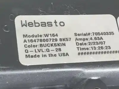 Peça sobressalente para automóvel em segunda mão tecto de abrir elétrico por mercedes clase m 3.0 cdi referências oem iam a1647800829 a1647800729 