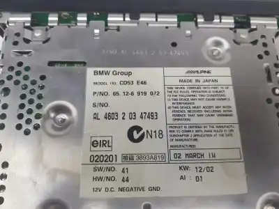 Peça sobressalente para automóvel em segunda mão sistema de áudio / rádio cd por bmw 3 touring (e46) 320 d referências oem iam 65126919072  65126919072