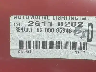Second-hand car spare part right tailgate light for renault clio iii pack dynamique oem iam references 8200886946  8200886946