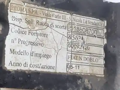Pezzo di ricambio per auto di seconda mano supporto per la ruota di scorta per fiat doblo ii cargo (263) 1.3 16v jtd cat riferimenti oem iam 51902210 52028736 