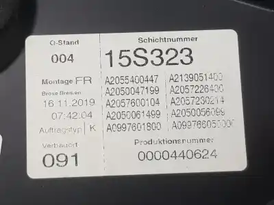 Автозапчастина б/у регулятор переднього правого скла для clase c clase c familiar 2.0 cdi посилання на oem iam a2057205023  a2057205023