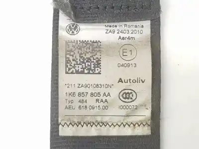 Автозапчастина б/у задній лівий ремін безпеки для volkswagen golf vi variant (aj5) 1.6 tdi dpf посилання на oem iam 1k6857805aa  1k6857805aa