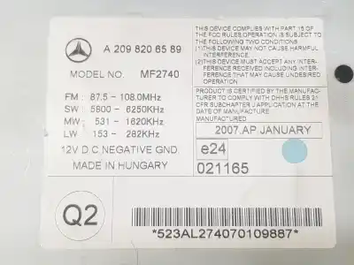 Автозапчасти б/у gps-навигационная система за mercedes-benz clk (c209) clk 220 cdi (209.308) ссылки oem iam a2098206589  a2098206589