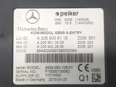 Автозапчасти б/у электронный модуль за mercedes-benz clase cla (w117) 2.1 cdi cat ссылки oem iam a2059008118