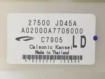 Pezzo di ricambio per auto di seconda mano controllo climatico per nissan qashqai / qashqai +2 i (j10, nj10, jj10e) 1.5 dci riferimenti oem iam 27500jd45a  27500jd45a
