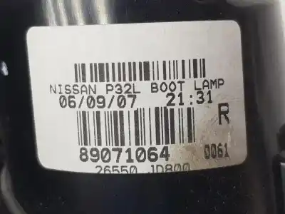Pezzo di ricambio per auto di seconda mano luce di coda interna destra per nissan qashqai / qashqai +2 i (j10, nj10, jj10e) 1.5 dci riferimenti oem iam 26554jd85a  26554jd85a
