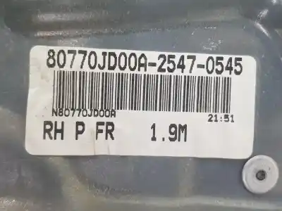 Pezzo di ricambio per auto di seconda mano alzacristalli anteriore destro per nissan qashqai / qashqai +2 i (j10, nj10, jj10e) 1.5 dci riferimenti oem iam 80770jd00a  80770jd00a