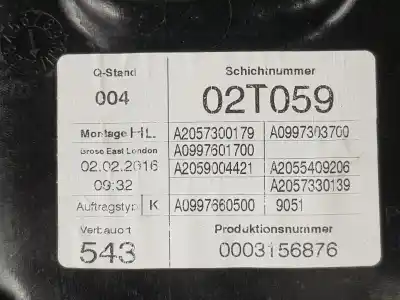 Автозапчасти б/у задний правый стеклорегулятор за mercedes-benz clase c (w205) lim. 2.1 cdi cat 170 cv / 125 kw ссылки oem iam a2057308004  a2057300179