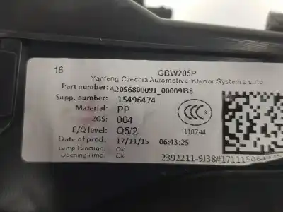 Автозапчасти б/у бардачок за mercedes-benz clase c (w205) lim. 2.1 cdi cat 170 cv / 125 kw ссылки oem iam a2056800610  a2056800098