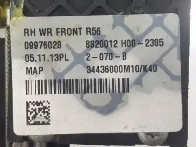 Second-hand car spare part passenger side right window regulator for mini cabrio 1.6 d oem iam references 51332756084  51332756084