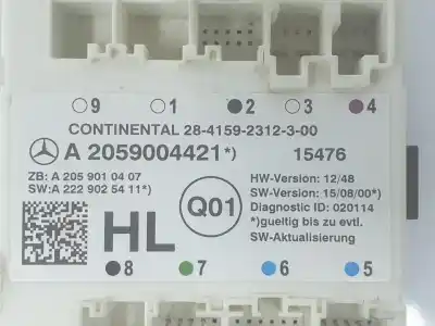 Second-hand car spare part electronic module for mercedes-benz clase c (w205) lim. 2.1 cdi cat 170 cv / 125 kw oem iam references a2059004421  a2059010407