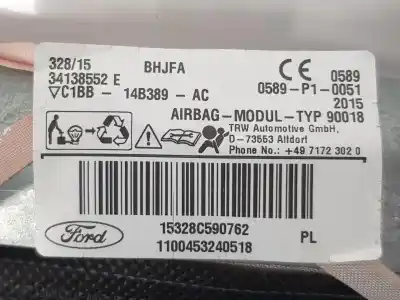 Автозапчасти б/у передняя правая подушка безопасности за ford fiesta vi (cb1, ccn) 1.6 st ссылки oem iam 2071594  c1bb14b389ac