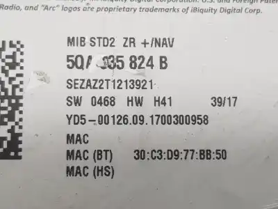 Автозапчасти б/у gps-навигационная система за seat leon (5f1) 1.4 16v tsi act ссылки oem iam 5qa035824b  5qa035824b
