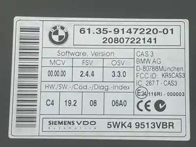 Second-hand car spare part bsi control unit for bmw 3 touring (e91) 320 d oem iam references 61359147220  61359147220