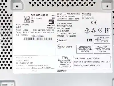 Автозапчастина б/у аудіо система / радіо cd для seat toledo iv (kg3) 1.0 tsi посилання на oem iam 5f0035888d  5f0035888d Автозапчастина б/у аудіо система / радіо cd для seat toledo iv (kg3) 1.0 tsi посилання на oem iam 5f0035888d  5f0035888d