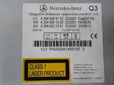 Second-hand car spare part gps navigation system for mercedes-benz clase c (w204) c 200 cdi (204.001) oem iam references a2049069701  cq-mp1970g