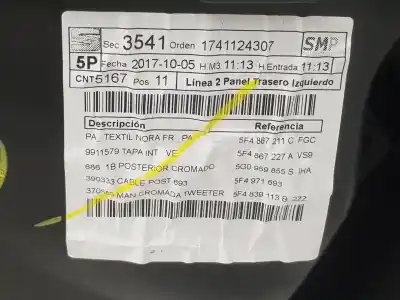 Автозапчасти б/у обивка задней левой двери за seat leon (5f1) 1.4 16v tsi act ссылки oem iam 5f4867211c  5f4867211c