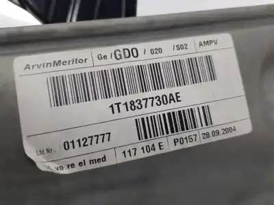 Автозапчастина б/у регулятор переднього правого скла для vw touran (1t1, 1t2) 2.0 tdi 16v посилання на oem iam 1t1837730ae  1t1837462a