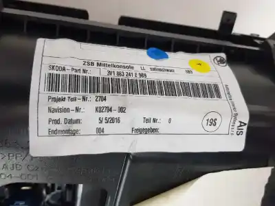Автозапчастина б/у центральний подлокник для skoda superb 1.4 16v tsi посилання на oem iam 3v1863241e  3v1863242d