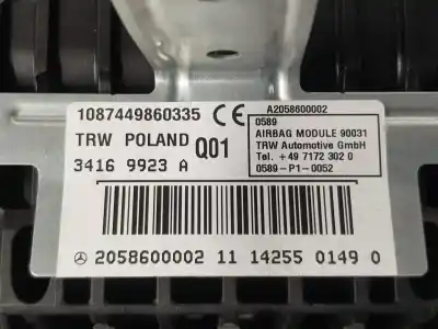 Second-hand car spare part airbag kit for clase c clase c lim. 2.1 cdi oem iam references   