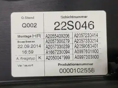 Piesă de schimb auto la mâna a doua mecanism actionare geam spate dreapta pentru clase c clase c lim. 2.1 cdi referințe oem iam a2057308001  a2057308004