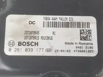 Second-hand car spare part ecu engine control for dacia duster ii comfort 131 cv / 96 kw oem iam references 237107894s  237107891s