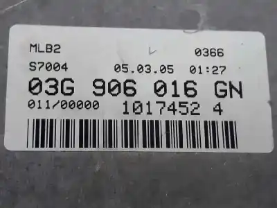 Автозапчастина б/у ебу контролер двигуна для audi a4 b7 avant (8ed) 2.0 tdi 16v посилання на oem iam 03g906016gn  0281012113