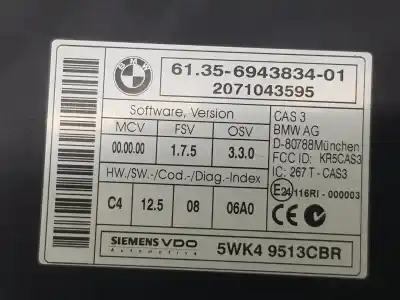 Second-hand car spare part bsi control unit for bmw 3 touring (e91) 325 d oem iam references 61356943834  6943834