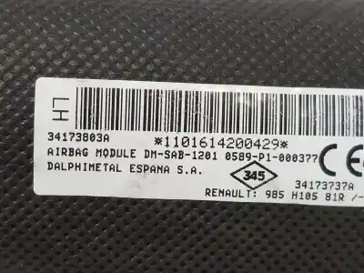 Second-hand car spare part front left side airbag for dacia duster (hs_) 1.5 dci oem iam references 34173803a  34173803a