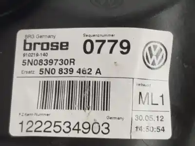 Автозапчастина б/у регулятор скла заднього правого для volkswagen tiguan (5n_) 2.0 tdi посилання на oem iam 5n0839730r  5n0839462a