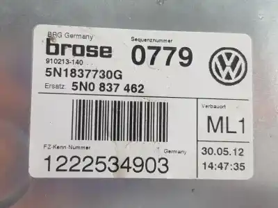 Автозапчастина б/у регулятор переднього правого скла для volkswagen tiguan (5n_) 2.0 tdi посилання на oem iam 5n0837462  5n1837730g
