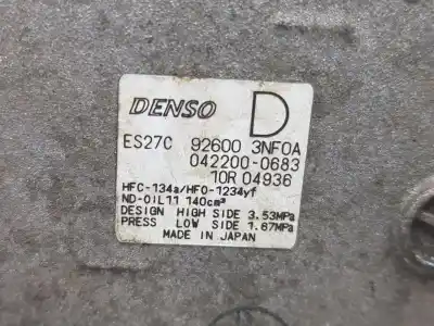 Second-hand car spare part air conditioning compressor for nissan leaf el oem iam references 926003nf0a  926003nf0a