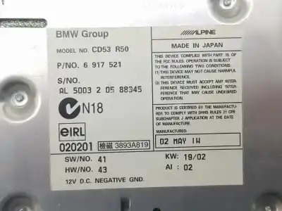 Автозапчасти б/у аудиосистема / радио cd за mini mini (r50, r53) cooper ссылки oem iam 65126917521  6917521