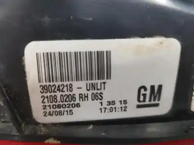 Second-hand car spare part interior rear right light for opel insignia a sedán (g09) 1.6 cdti (69) oem iam references 39024218  23135916