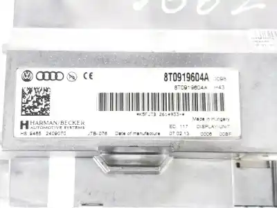 Second-hand car spare part multifunction display for audi a4 allroad quattro 2.0 16v tdi oem iam references 8t0919604a  8t0919604a