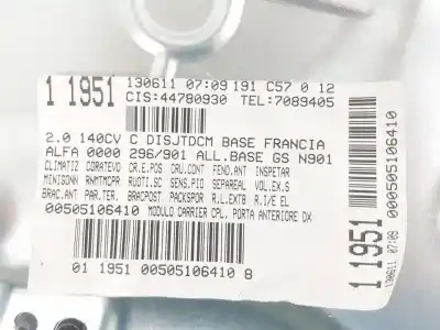 Автозапчастина б/у регулятор переднього правого скла для alfa romeo giulietta (940_) 2.0 jtdm (940.fxl1a) посилання на oem iam 71754403  71754403