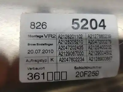 Second-hand car spare part passenger side right window regulator for clase c clase e lim. 2.1 cdi oem iam references a2127201679  a2127201679