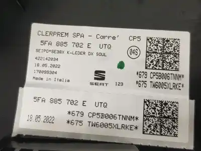 Автозапчастина б/у задня права бічна подушка безпеки для seat leon (kl1) fr посилання на oem iam 5fa885702e  5fa885702e