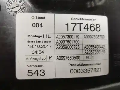 Piesă de schimb auto la mâna a doua mecanism actionare geam spate stânga pentru clase c clase c lim. 2.1 cdi referințe oem iam a2057307904  a2057307904