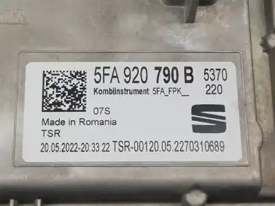 Pièce détachée automobile d'occasion compteur de vitesse tableau de bord pour cupra leon (kl1, ku1, kug) 1.5 tsi références oem iam 5fa920790b  5fa920790b