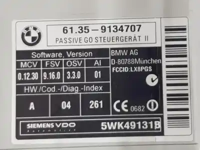 Peça sobressalente para automóvel em segunda mão módulo eletrônico por bmw x6 (e71, e72) xdrive 50 i referências oem iam 61359134707  9134707