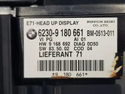 Peça sobressalente para automóvel em segunda mão head-up display por bmw x6 (e71, e72) xdrive 50 i referências oem iam 62309180661  9180661