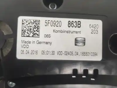Second-hand car spare part dashboard for seat leon (5f1) reference oem iam references 5f0920863  5f0920863b