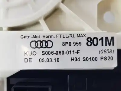 Second-hand car spare part left front window motor for audi a3 sportback (8p) 1.6 tdi ambiente oem iam references 8p0959801m 0130822205 