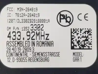 Second-hand car spare part electronic module for opel zafira 2.0 16v cdti oem iam references 13523302  13523302