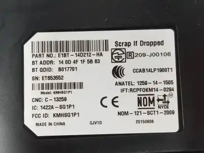 Автозапчастина б/у електронний модуль для ford focus lim. 1.0 ecoboost посилання на oem iam e1bt14d212ha  e1bt14d212ha