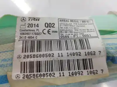 Second-hand car spare part front right curtain airbag for mercedes-benz clase c (w205) lim. 2.1 cdi cat 170 cv / 125 kw oem iam references a2058600502  a2058600502