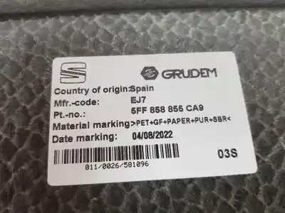 Автозапчастина б/у оббівка багажника для cupra formentor dpca посилання на oem iam 5ff858855  5ff858855