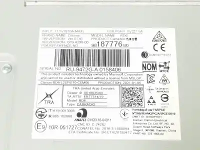 Second-hand car spare part audio system / radio cd for toyota proace verso 2.0 d-4d oem iam references 9818777680  9818777680